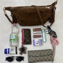 borsa mezzaluna con frange west